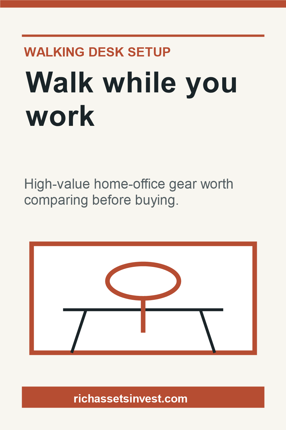Walking pad under a home-office standing desk